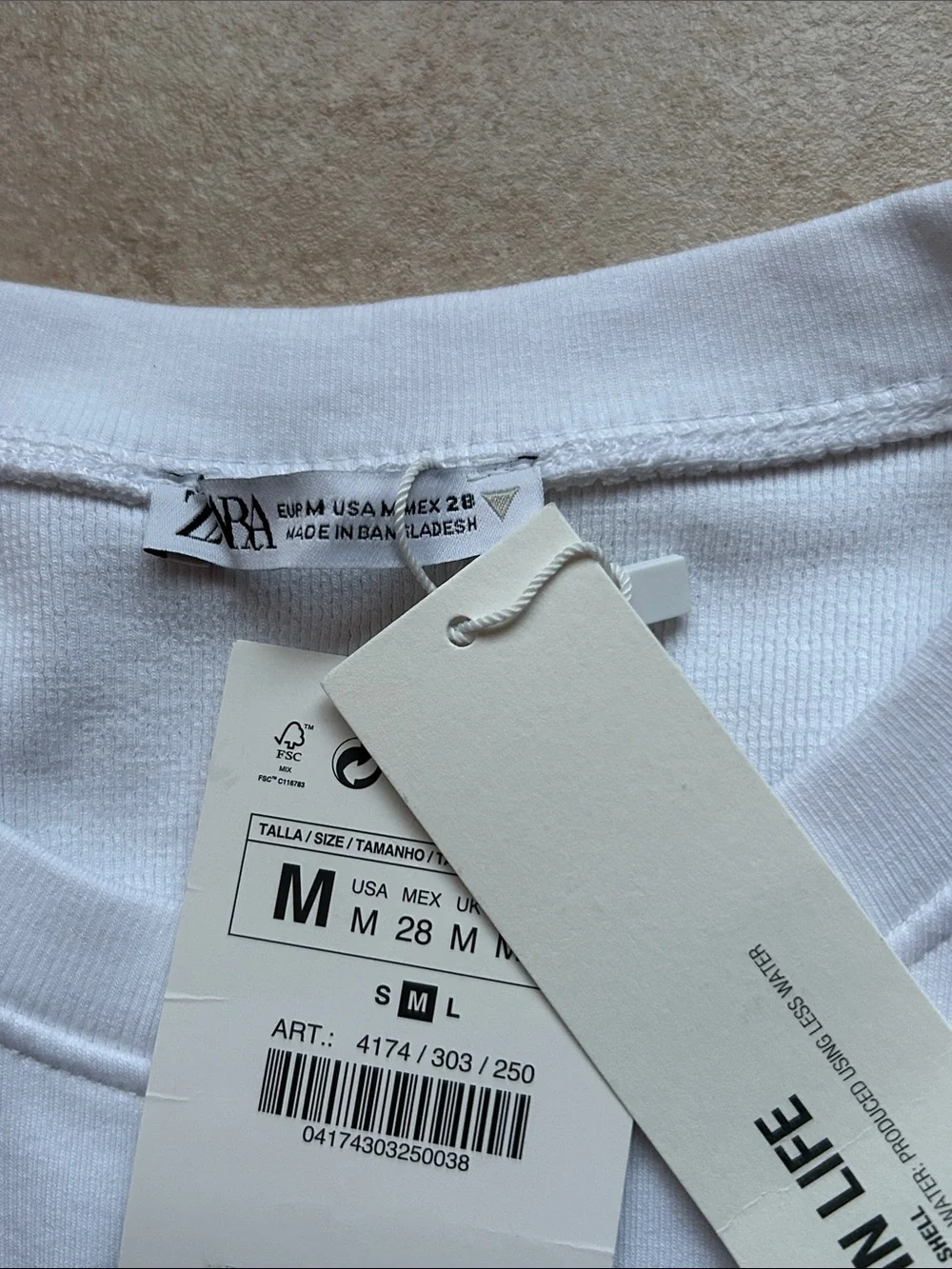 Zara White Ribbed Crewneck Crop Tank - Picture 2 of 3